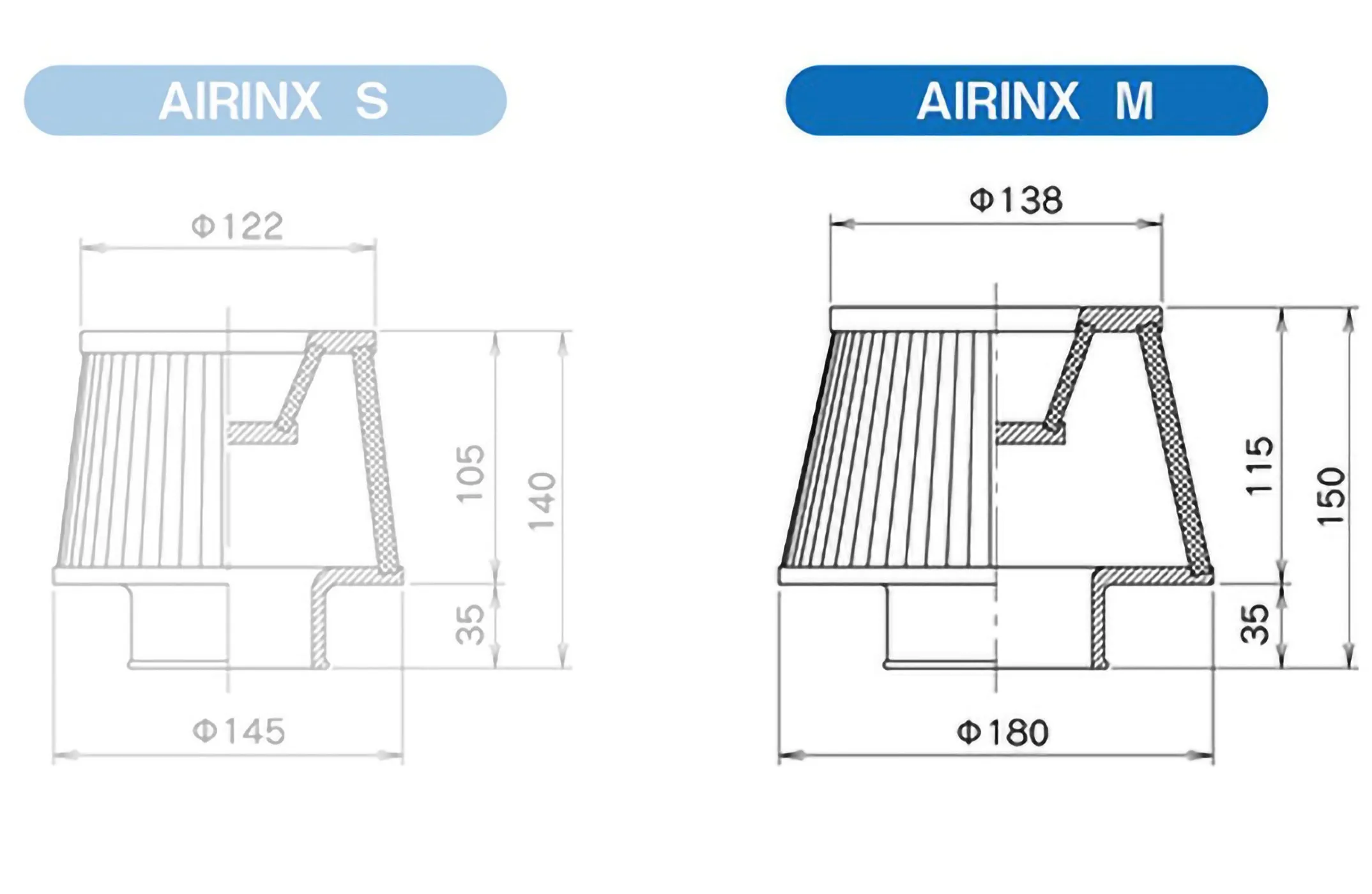 100MM DIA GREDDY AIRINX M UNIVERSAL - (12500633)