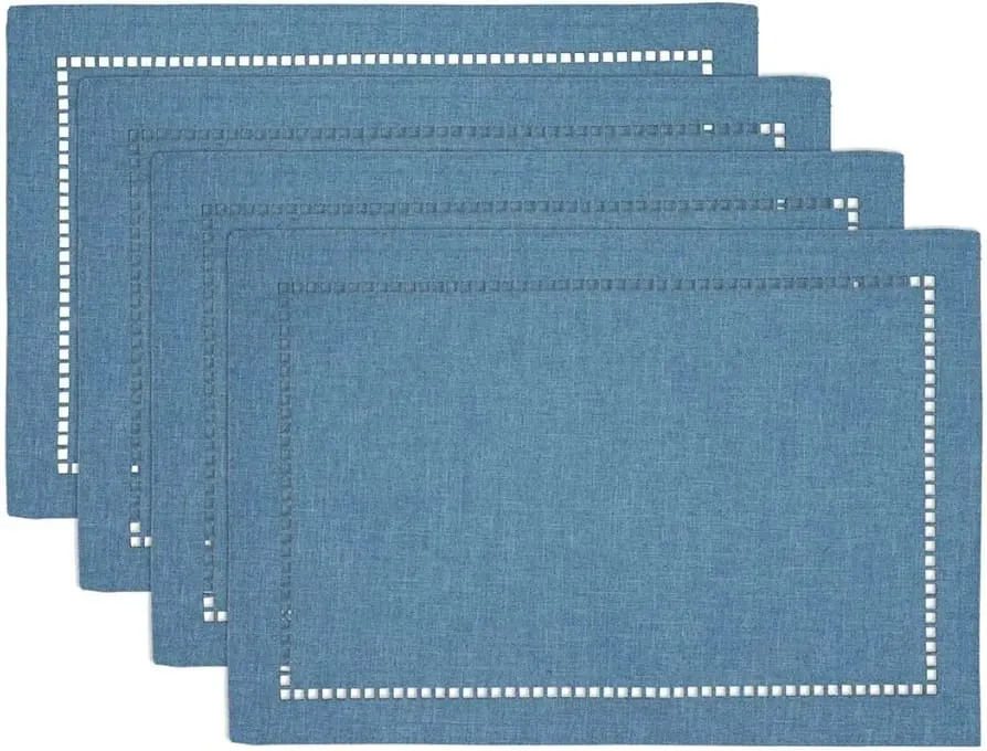 2PCs Rectangular Shape Placemats-(SA2405-252)Blue