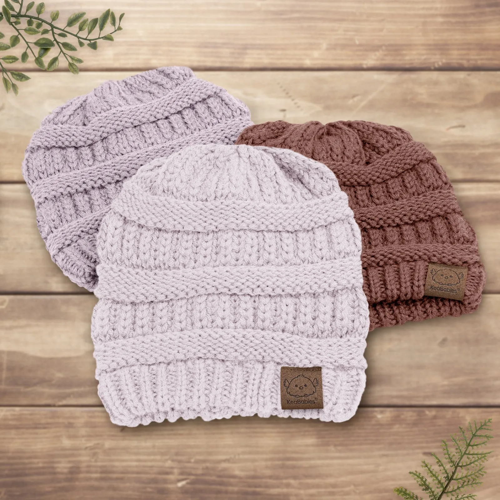 3-Pack Warmzy Baby Beanies (Mauve, M)