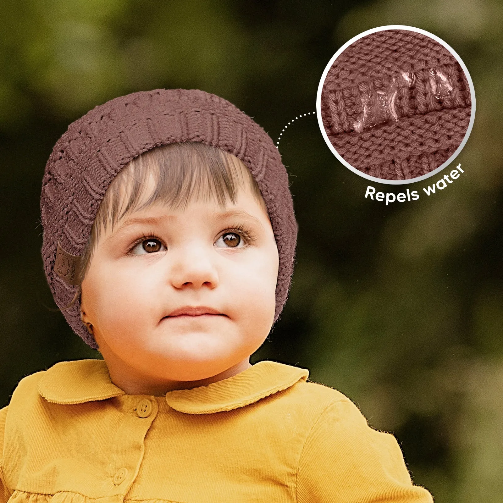 3-Pack Warmzy Baby Beanies (Mauve, M)