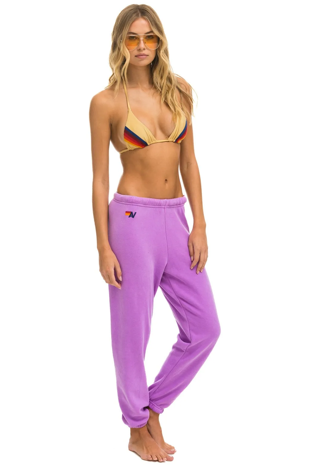 5 STRIPE SWEATPANTS - NEON PURPLE // USA