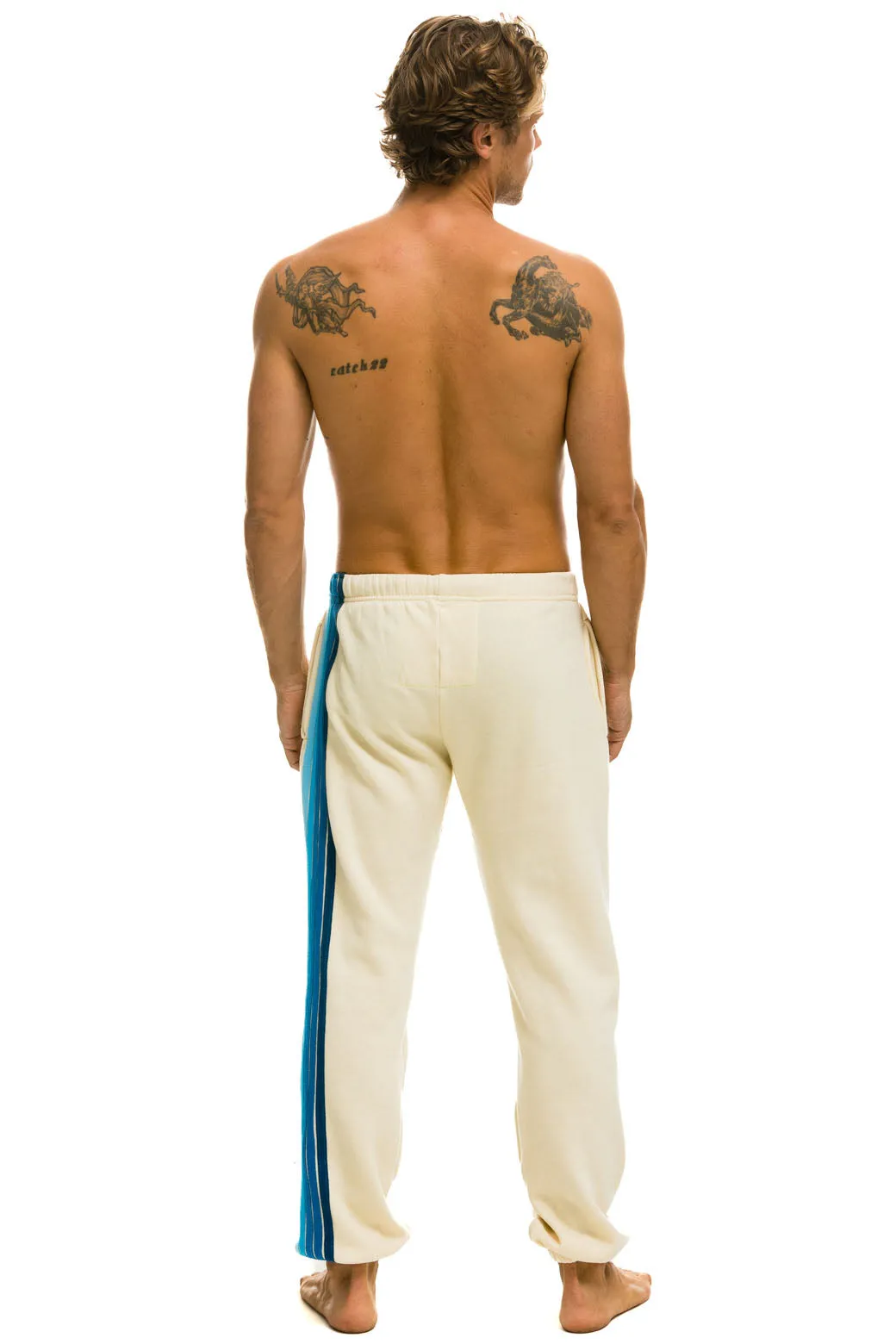 5 STRIPE SWEATPANTS - VINTAGE WHITE // BLUE