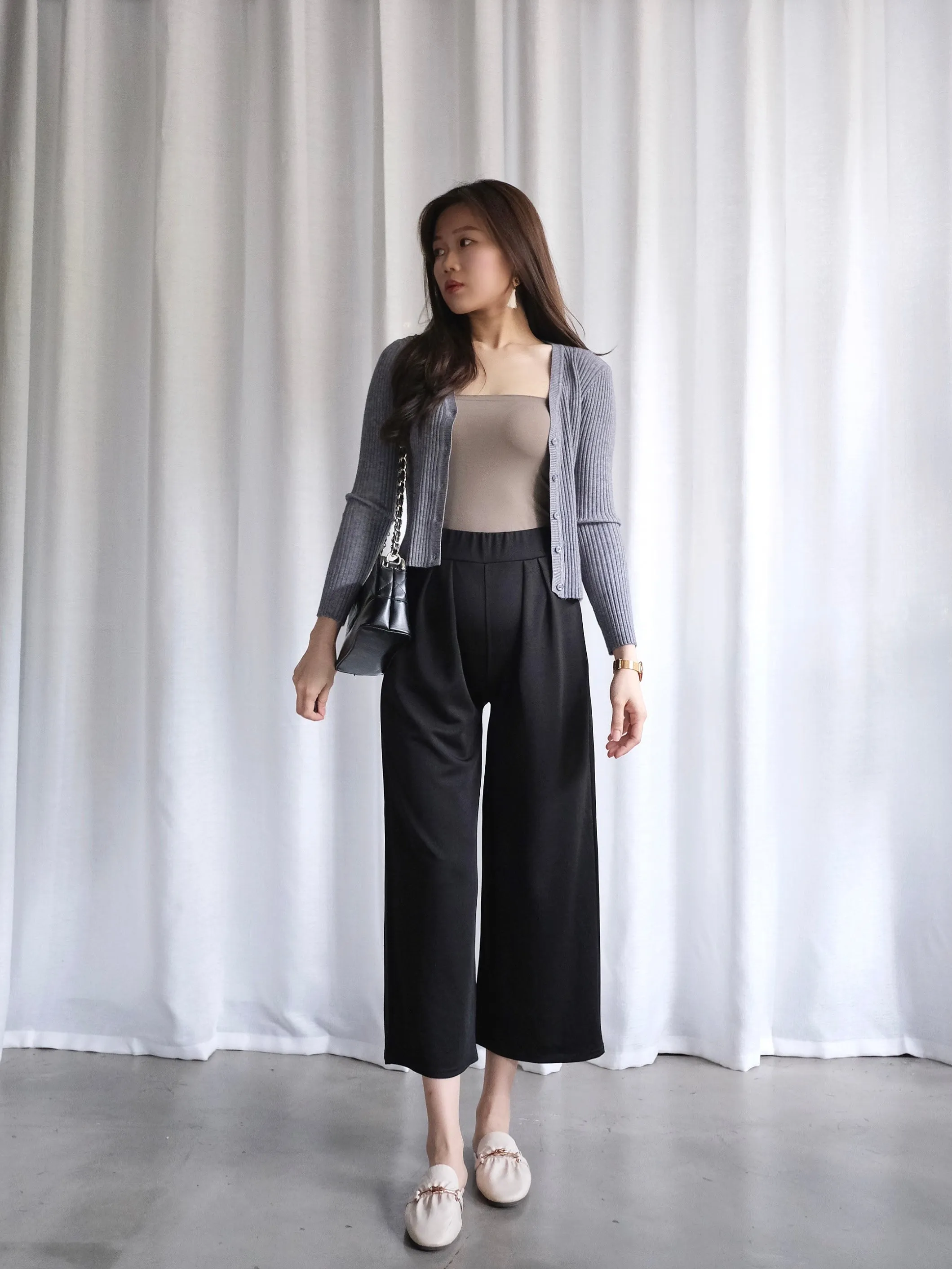 ACEWIN Basic Black Culottes (Size M-XXL) 501737