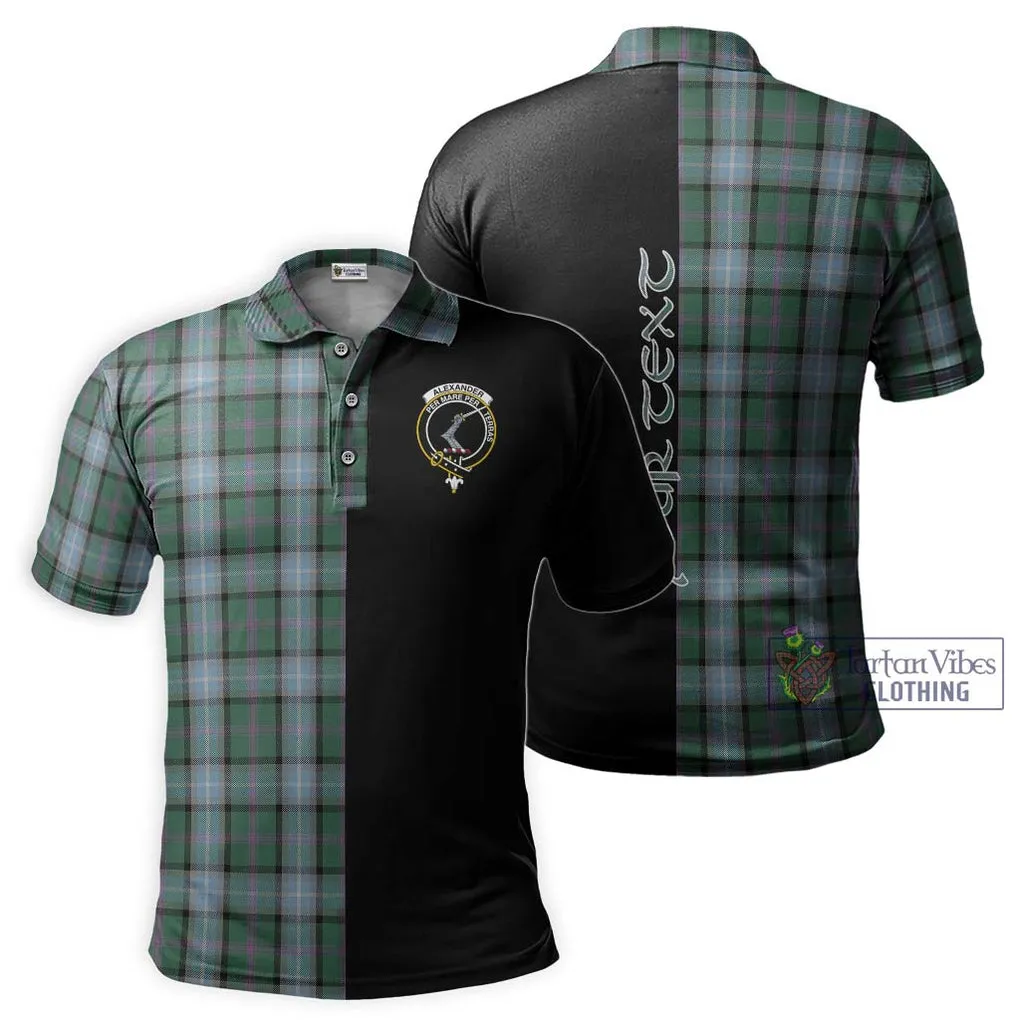 Alexander of Menstry Hunting Tartan Polo Shirt with Family Crest and Half Of Me Style