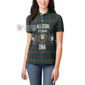 Allison Tartan Women's Polo Shirt with Family Crest DNA In Me Style