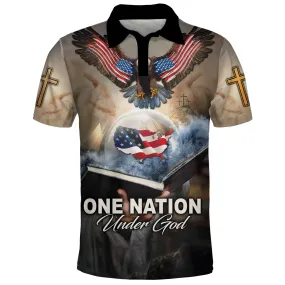 American One Nation Under God Polo Shirt - Christian Shirts & Shorts