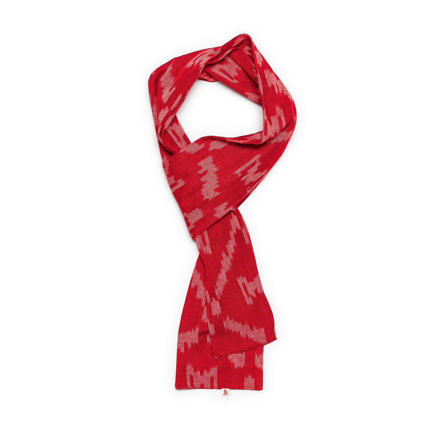 &SONS Red IKAT Scarf