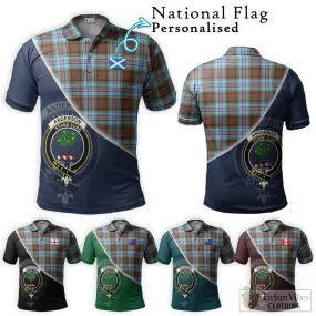 Anderson Ancient Tartan Polo Shirt with Personalised National Flag and Family Crest Half Style