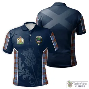 Anderson Modern Tartan Men's Polo Shirt with Family Crest and Scottish Thistle Vibes Sport Style