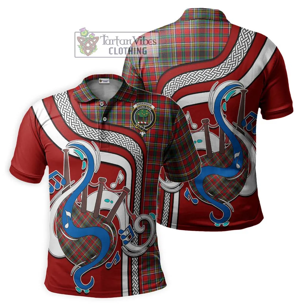 Anderson of Arbrake Tartan Polo Shirt with Epic Bagpipe Style