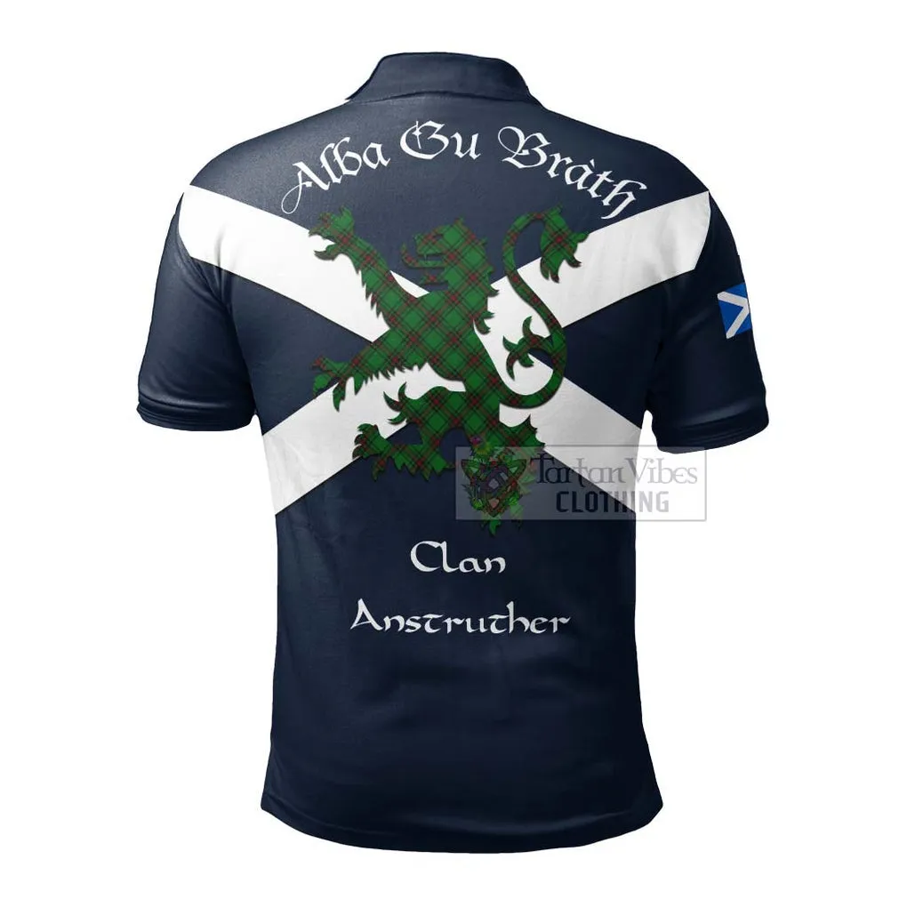 Anstruther Tartan Lion Rampant Polo Shirt Proudly Display Your Heritage with Alba Gu Brath and Clan Name