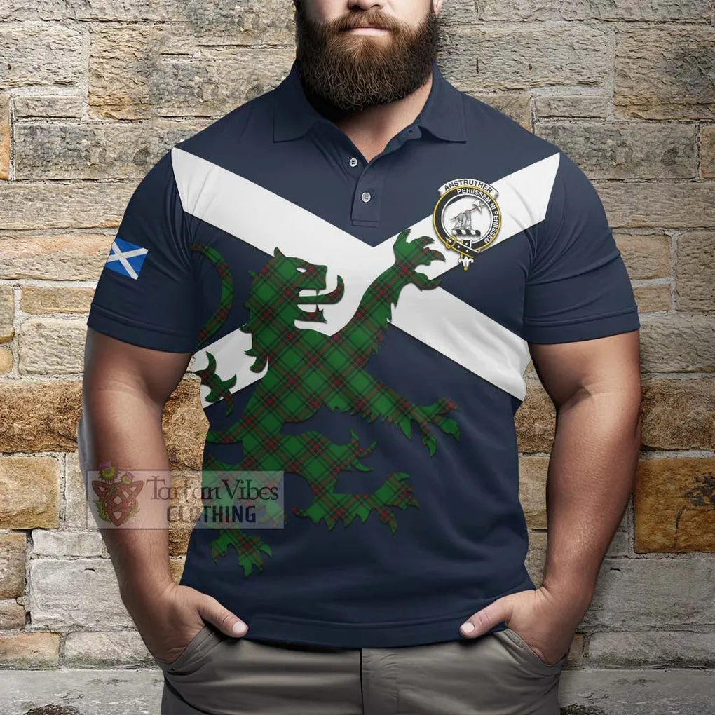 Anstruther Tartan Lion Rampant Polo Shirt Proudly Display Your Heritage with Alba Gu Brath and Clan Name