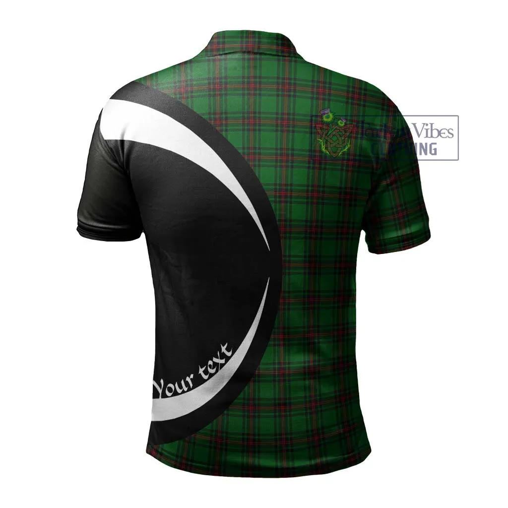 Anstruther Tartan Men's Polo Shirt with Family Crest Circle Style