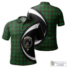 Anstruther Tartan Men's Polo Shirt with Family Crest Circle Style