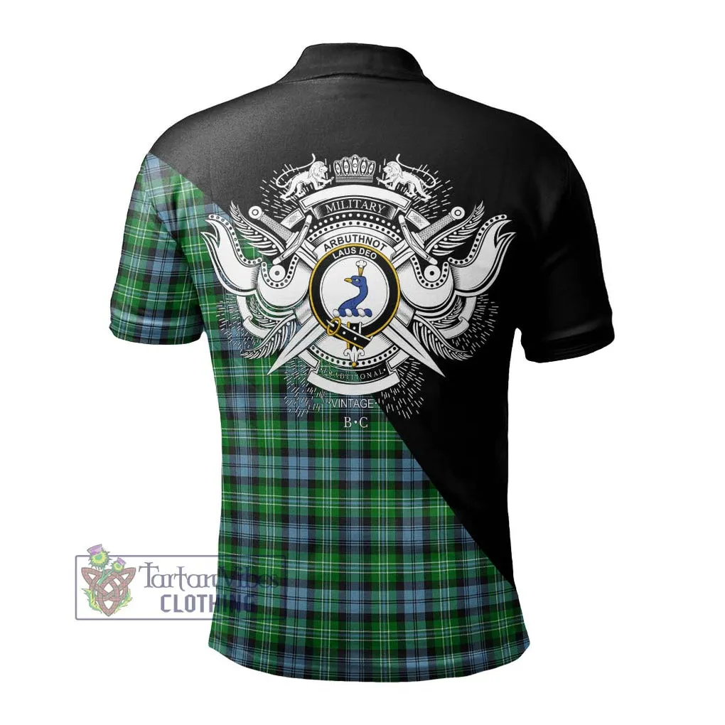 Arbuthnot Ancient Tartan Polo Shirt with Family Crest and Military Logo Style