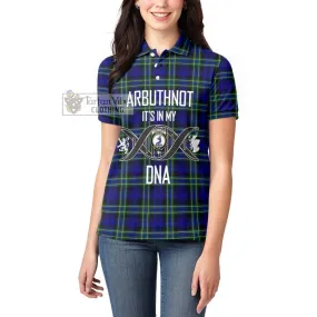 Arbuthnot Modern Tartan Women's Polo Shirt with Family Crest DNA In Me Style