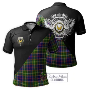 Arnott Tartan Polo Shirt with Family Crest and Military Logo Style