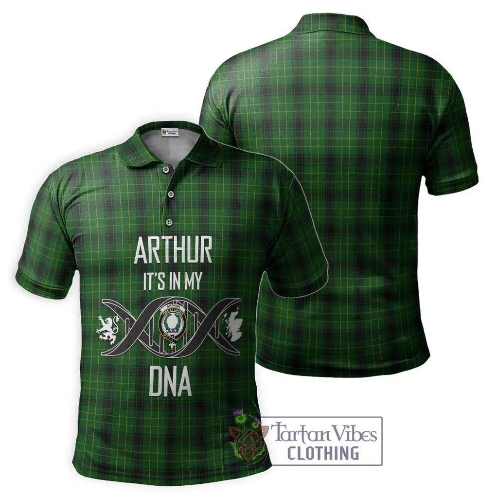 Arthur Highland Tartan Polo Shirt with Family Crest DNA In Me Style