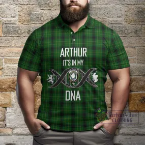 Arthur Highland Tartan Polo Shirt with Family Crest DNA In Me Style