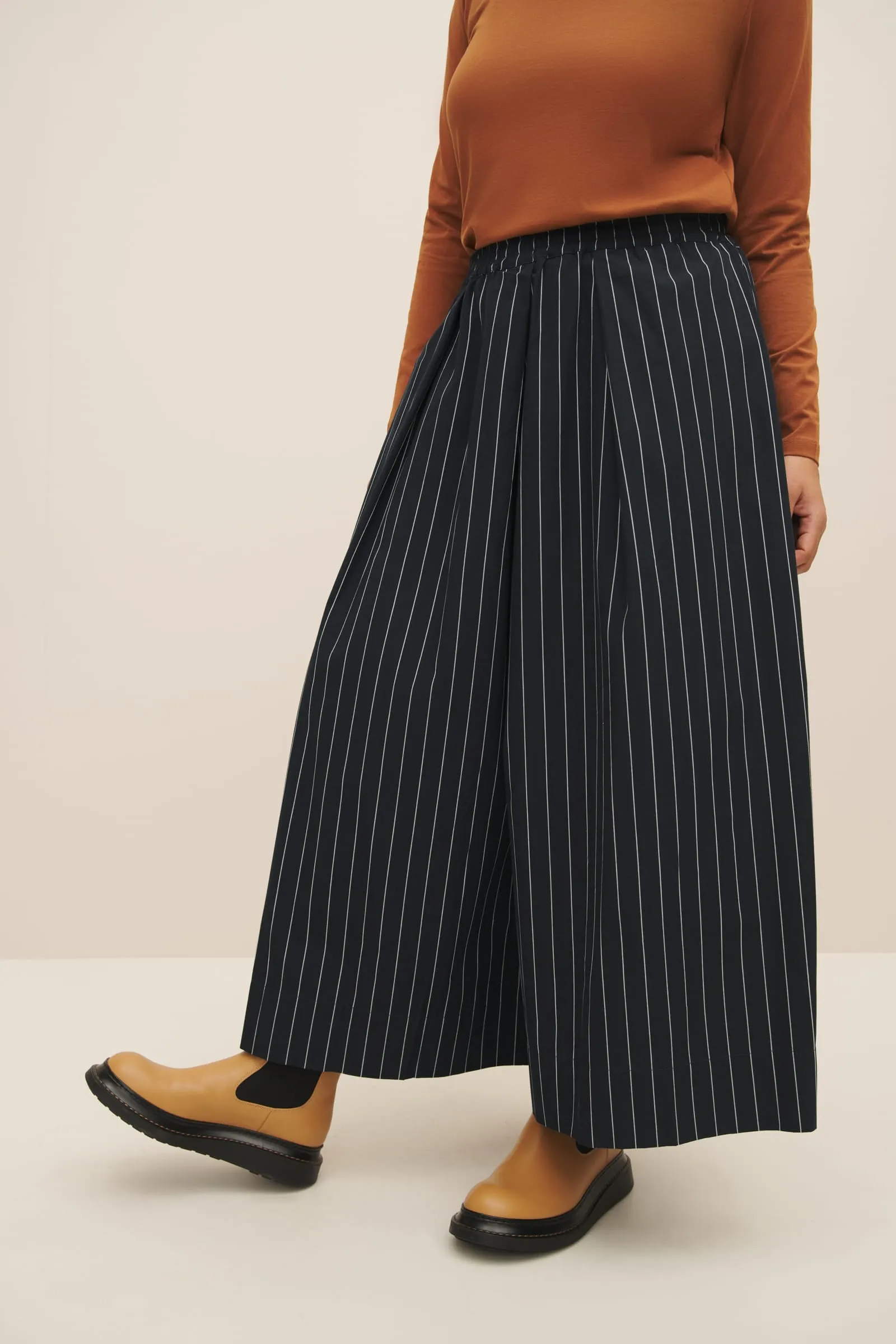 Athena Pant - Navy Pinstripe