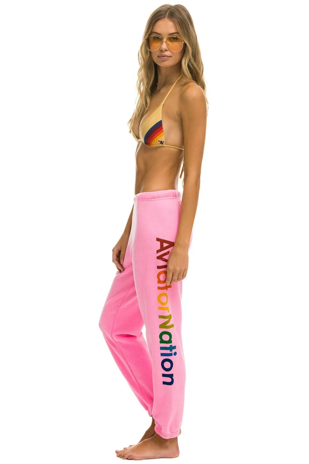 AVIATOR NATION ASPEN SWEATPANTS - NEON PINK