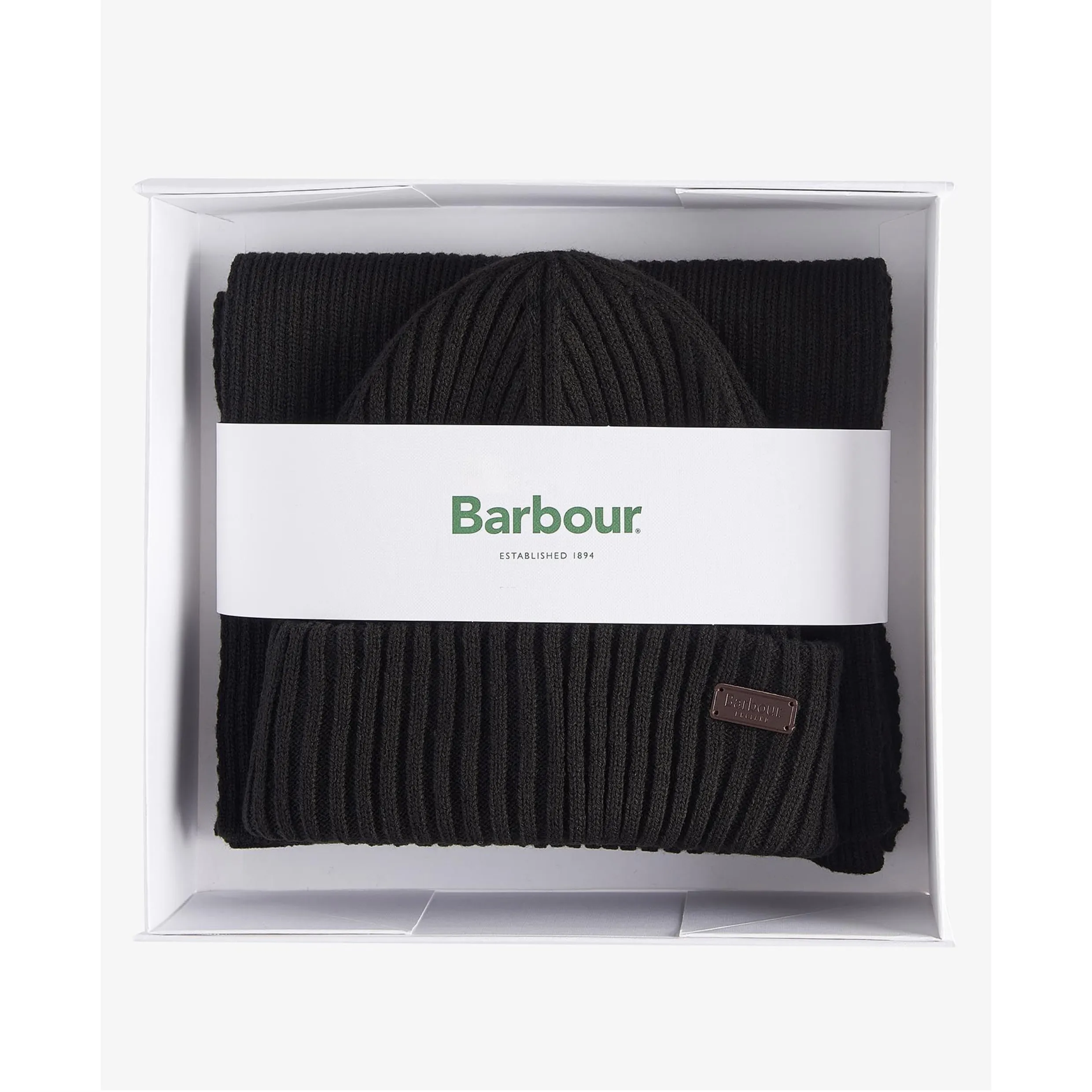 Barbour Crimdon Beanie and Scarf Gift Set MGS0019 - Black