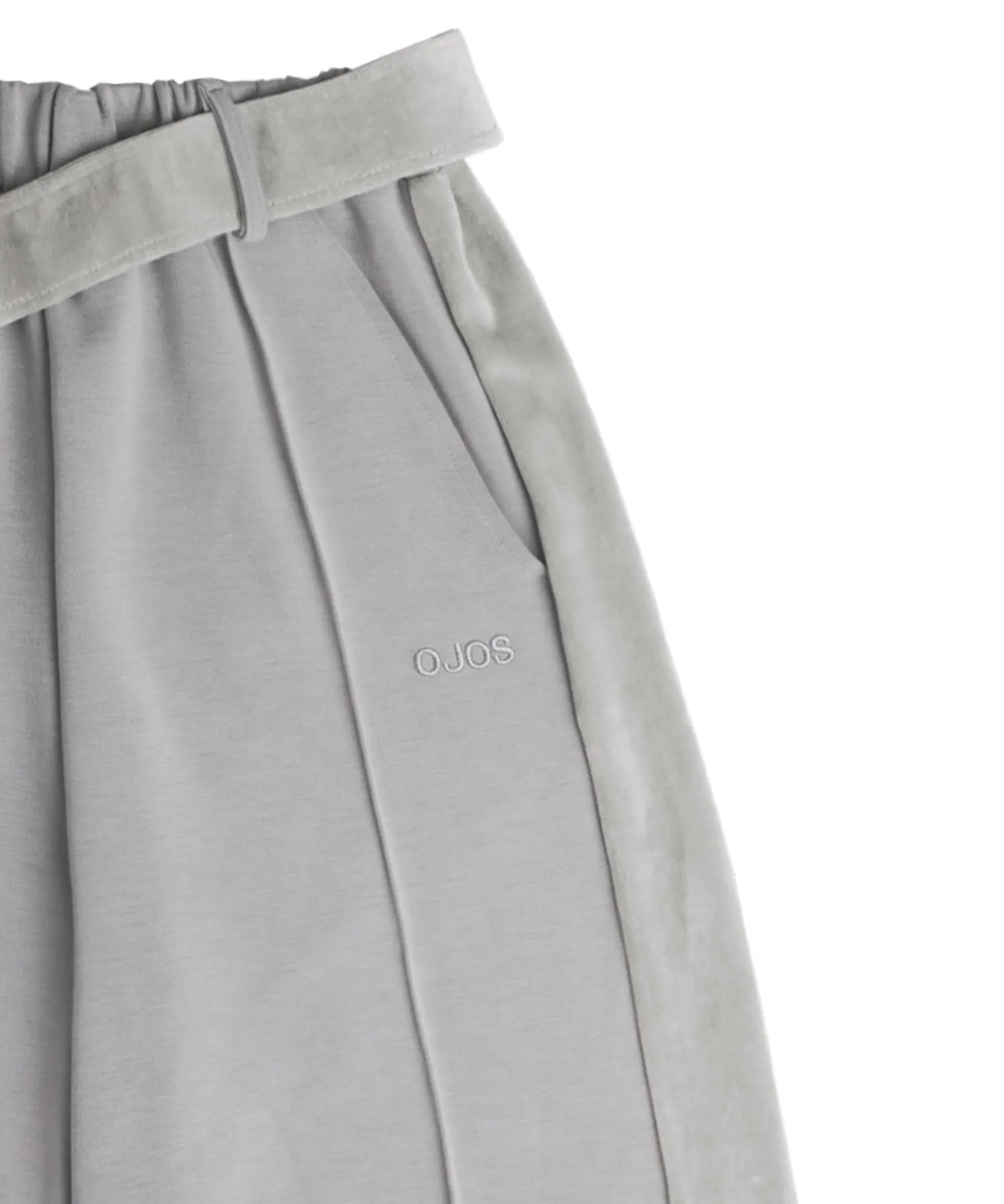 Belt Wide Sweat Pants Grey