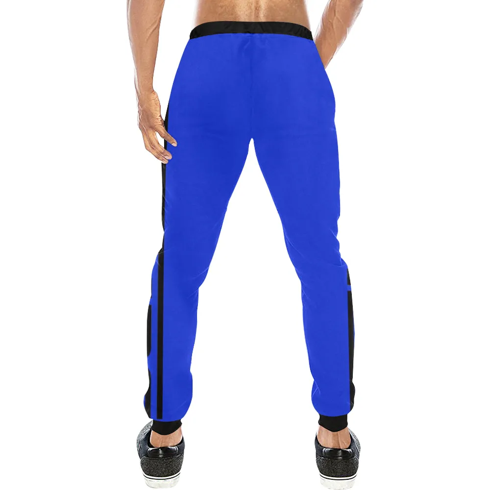 BLACC BORDER BLUE Men's All Over Print Sweatpants