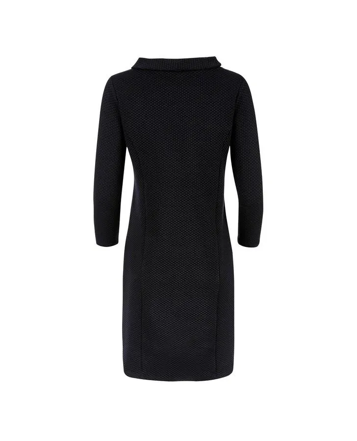 Black Bardot Textured Dress