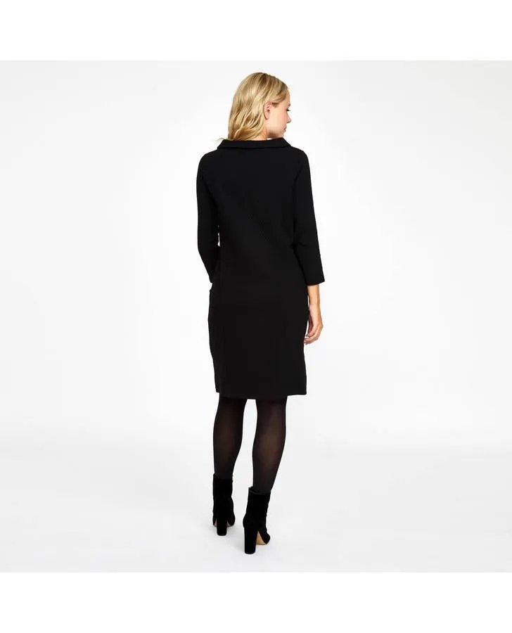 Black Bardot Textured Dress