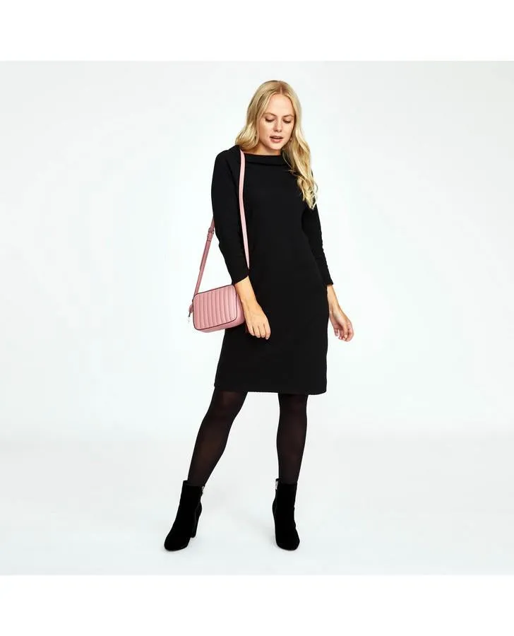 Black Bardot Textured Dress