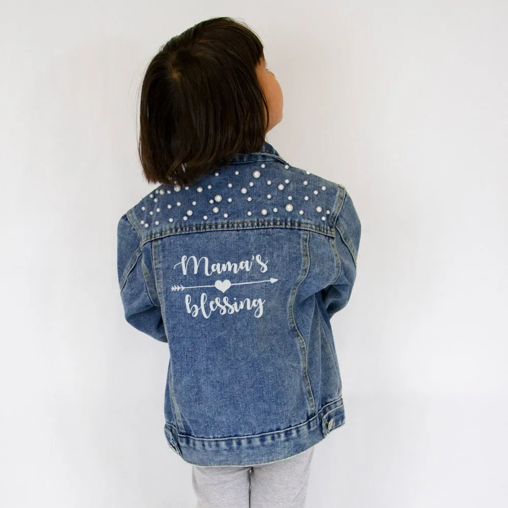 (Blue Pearl) Mama's Blessing Kid's Denim Jacket