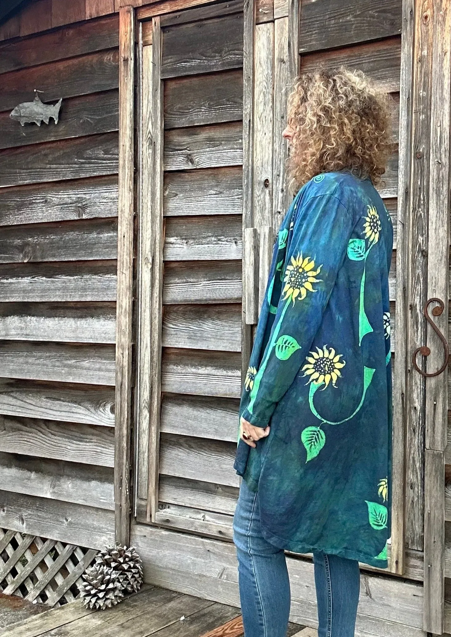 Blue Sunflower Cardigan Jacket