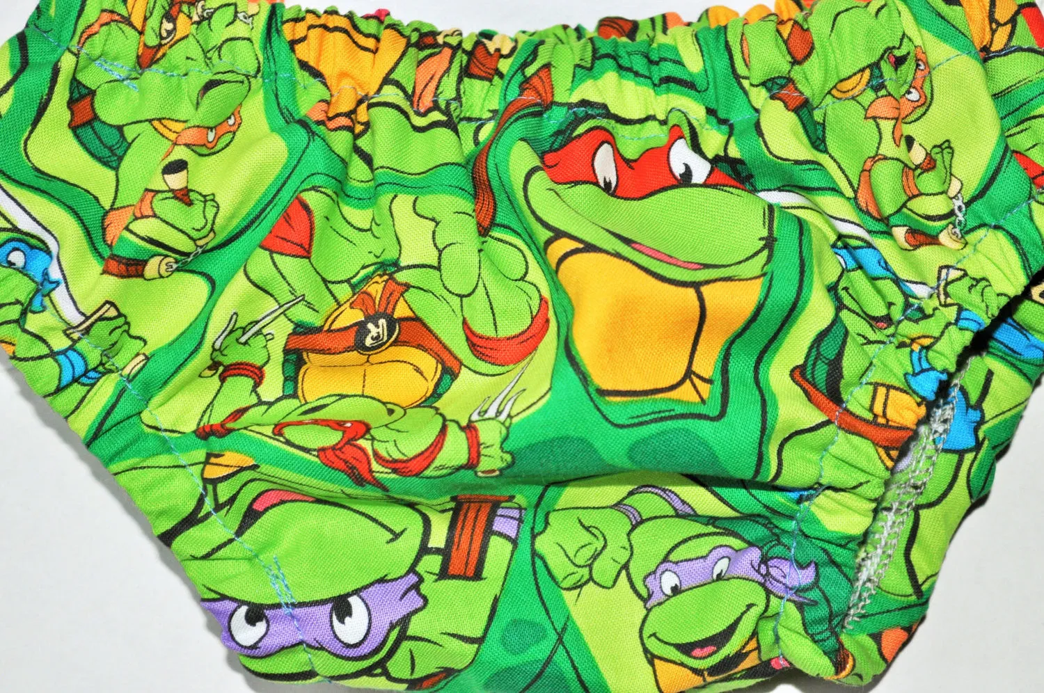 boy Teenage Mutant Ninja Turtles diaper cover or shorts and shirt tie with matching suspender, cake smash