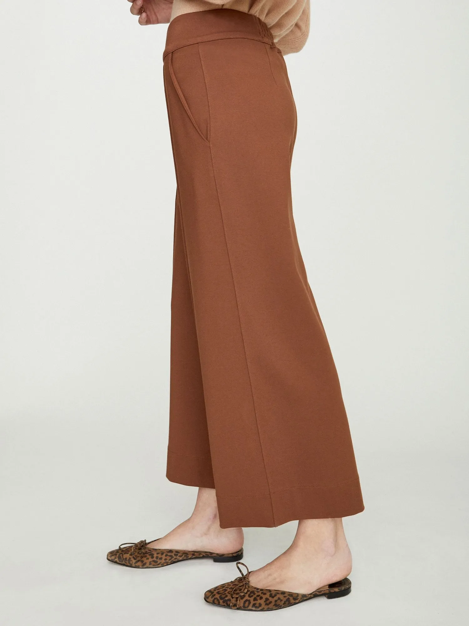 BROCHU WALKER - Rhodes Wide Leg Cropped Trouser Sienna