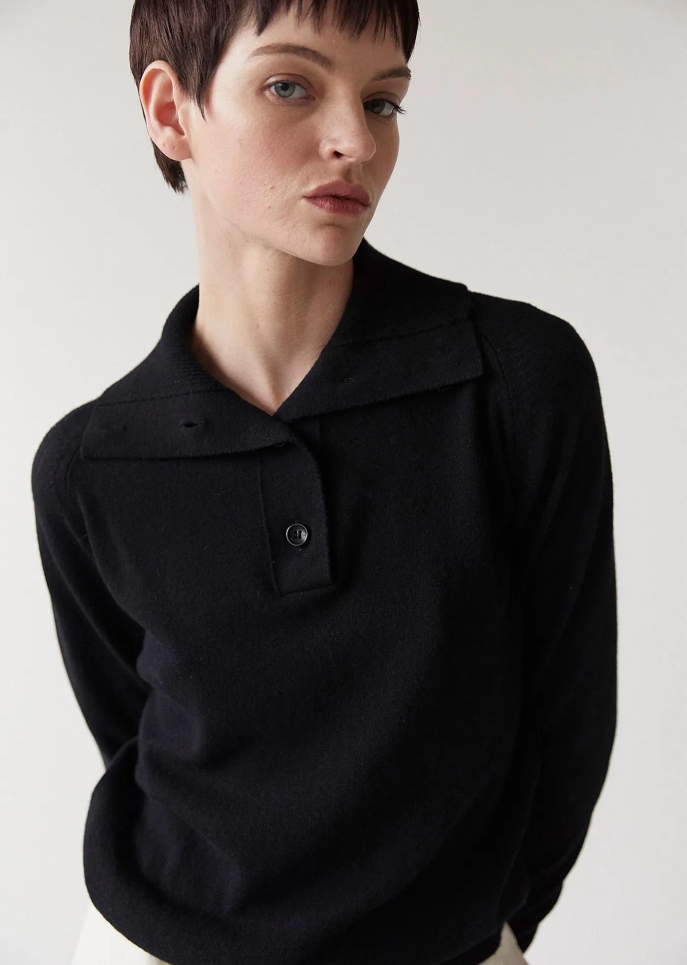 Buckingham Wool Polo — Black