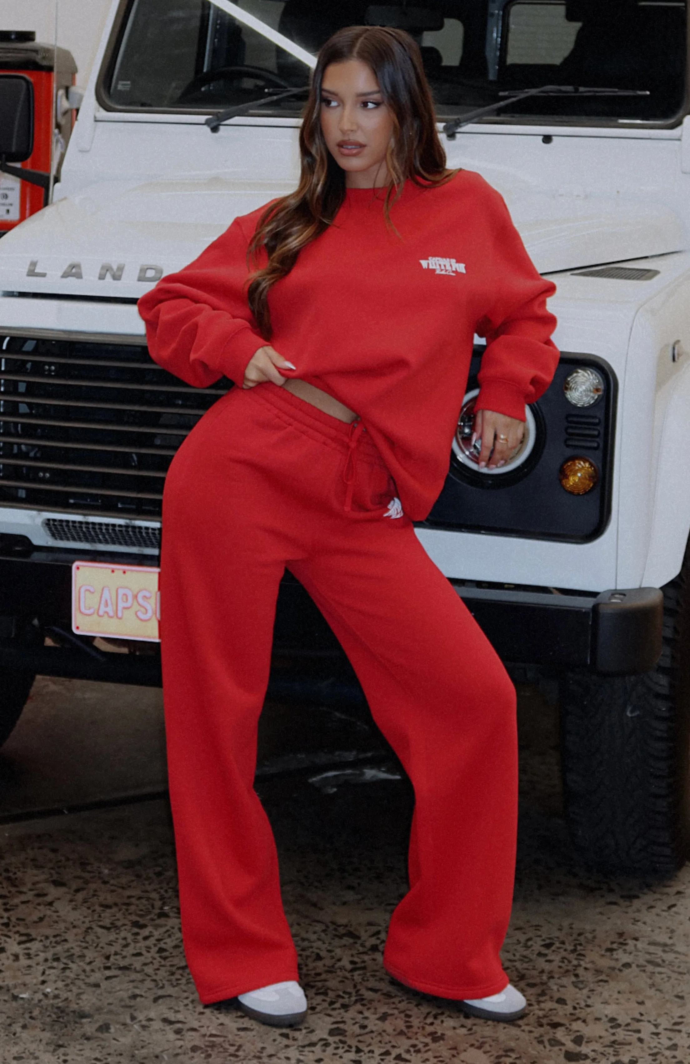 Capsule 9 Rodeo Crew Wide Leg Sweatpants Red