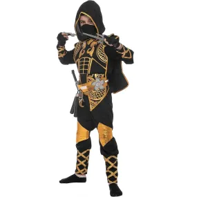 Child Boy Golden Ninja Fighter Costume