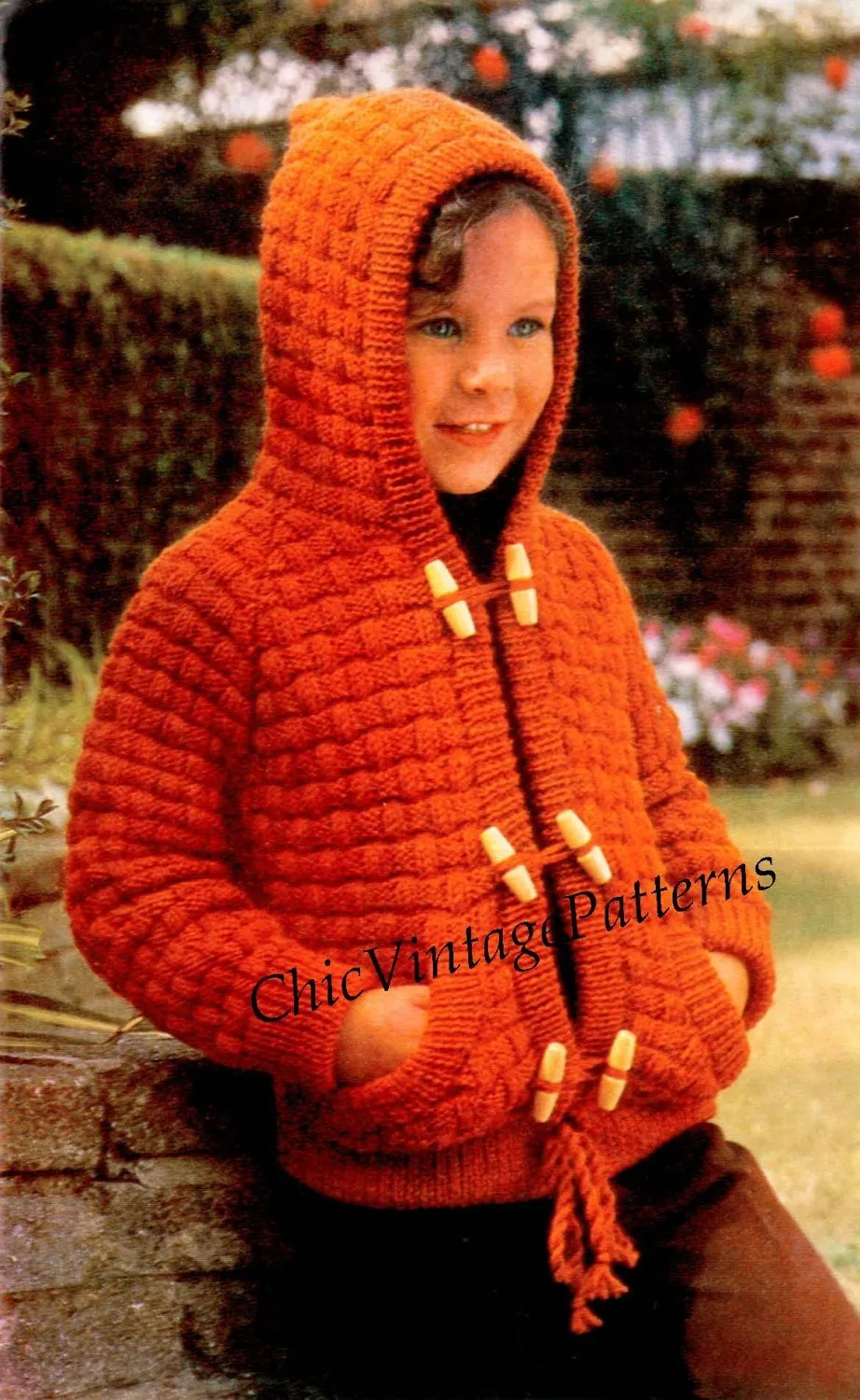 Children's Duffle Coat Knitting Pattern, Boy or Girl, Instant Download