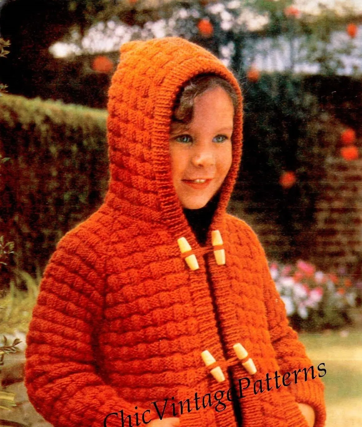 Children's Duffle Coat Knitting Pattern, Boy or Girl, Instant Download