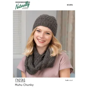 Chunky Women Hat & Loop Knitting Pattern (N1593)