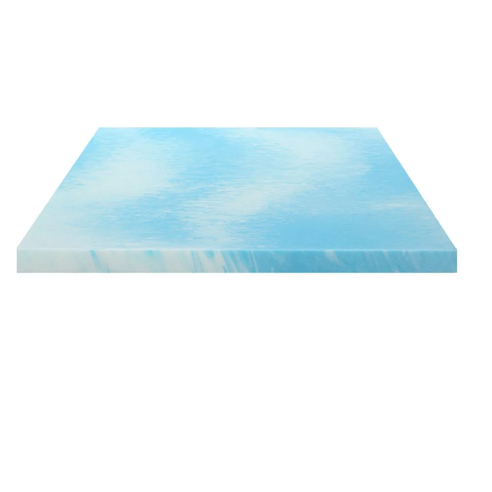 Cool Gel Swirl Infused Memory Foam 5CM Thick Mattress Topper With Bamboo Cover - King