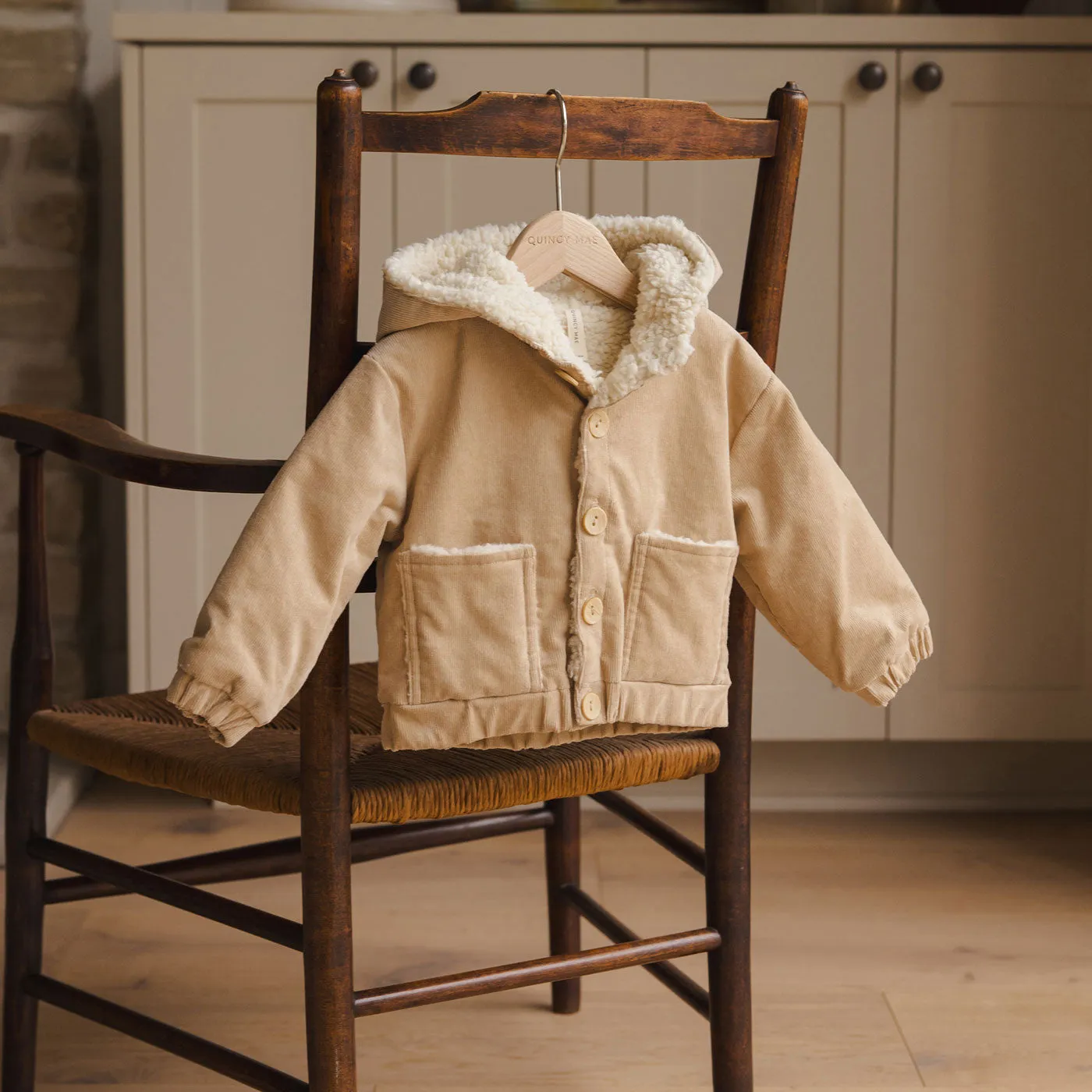 Corduroy Hooded Jacket - Latte