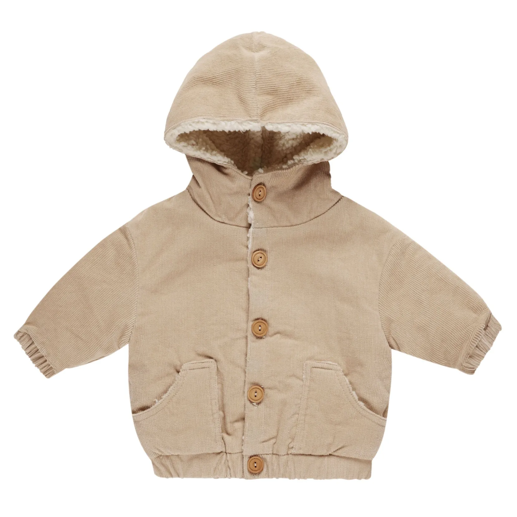 Corduroy Hooded Jacket - Latte