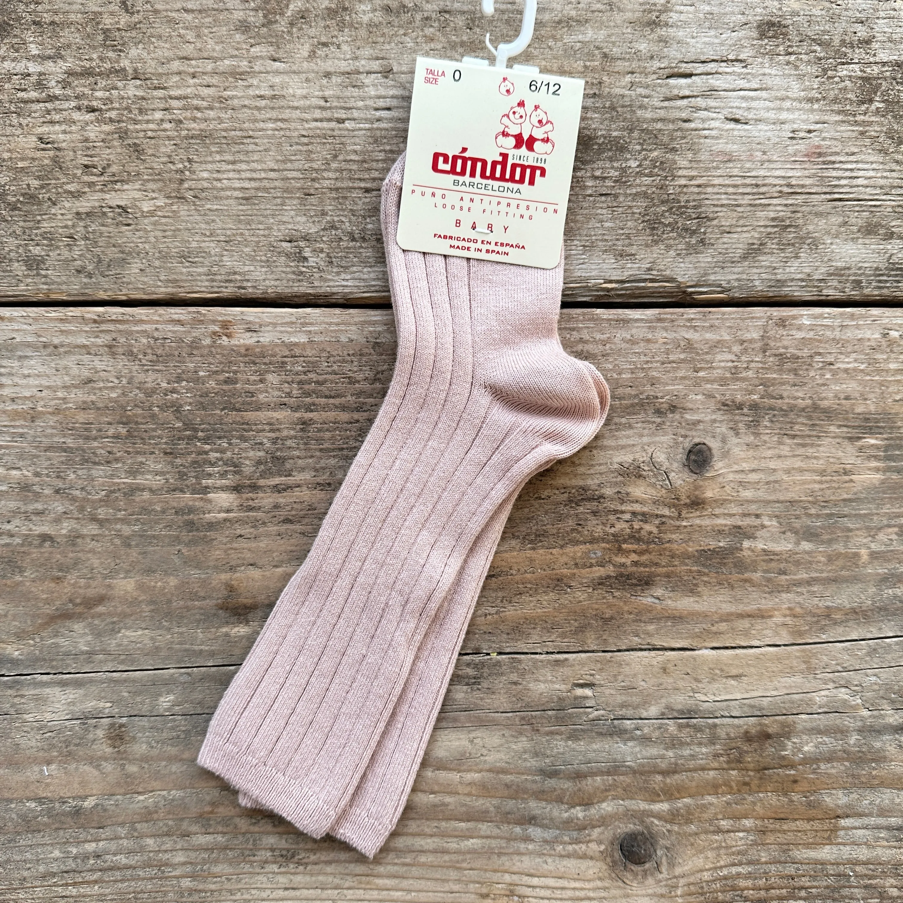 Cotton Rib Knee High Socks | Old Rose