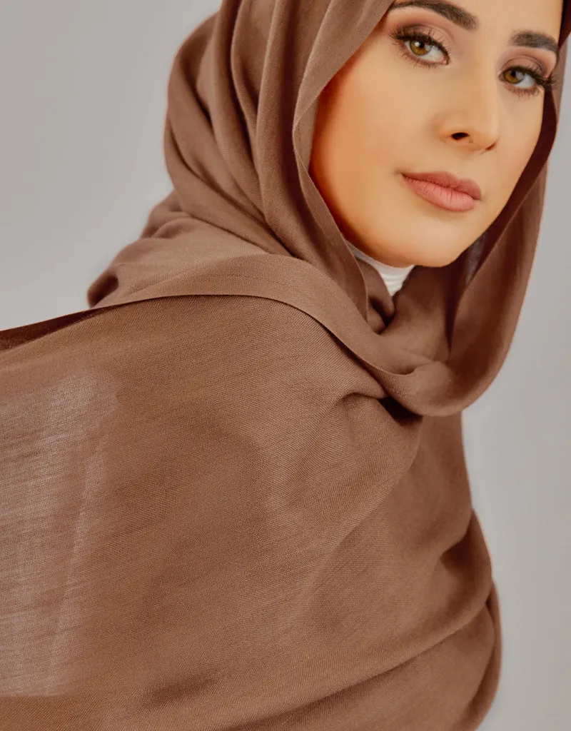 Cotton Tassel Twisted Shawl - Shades of Brown