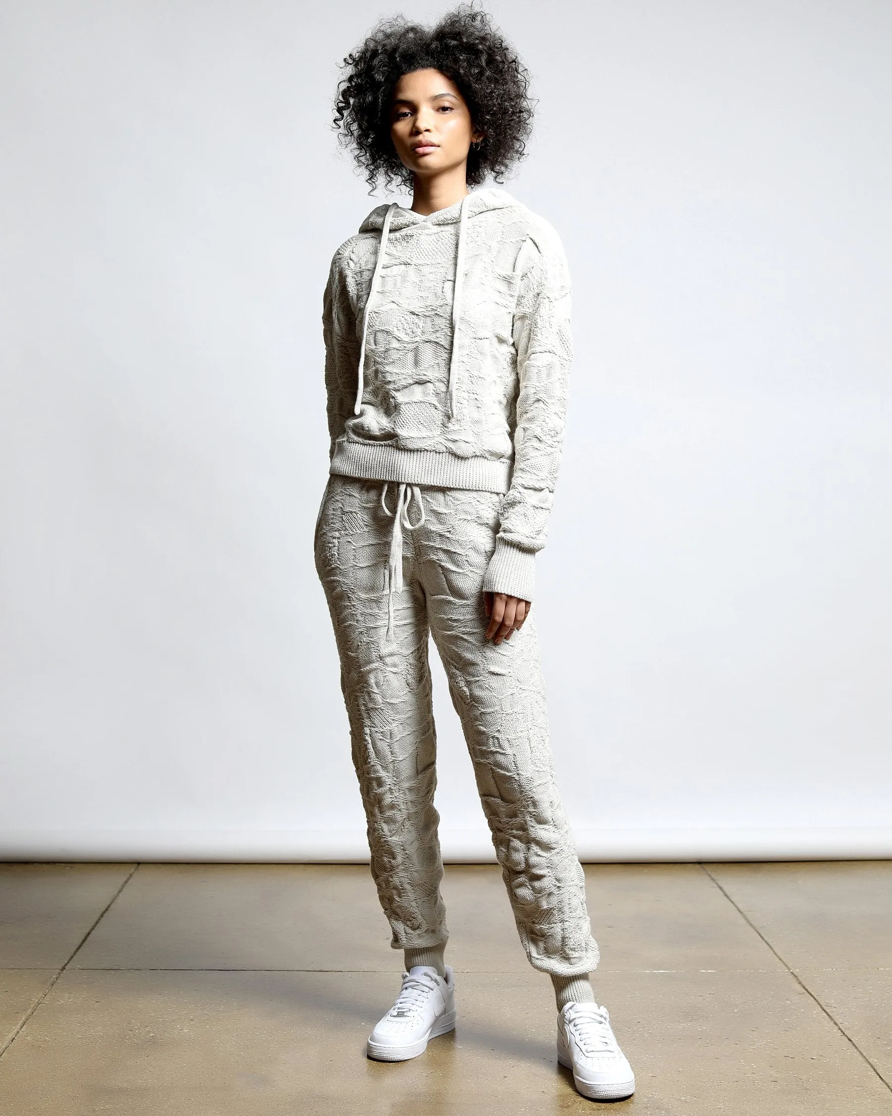 Crossover Netting Sweater Knit Sweatpants (FINAL SALE)