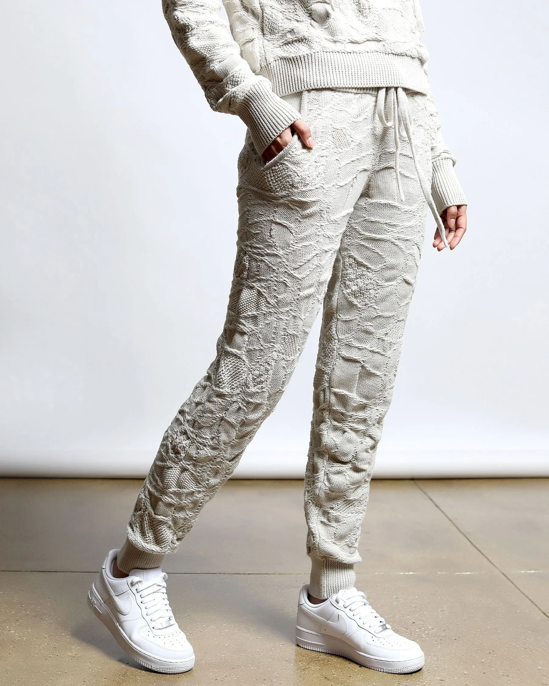 Crossover Netting Sweater Knit Sweatpants (FINAL SALE)