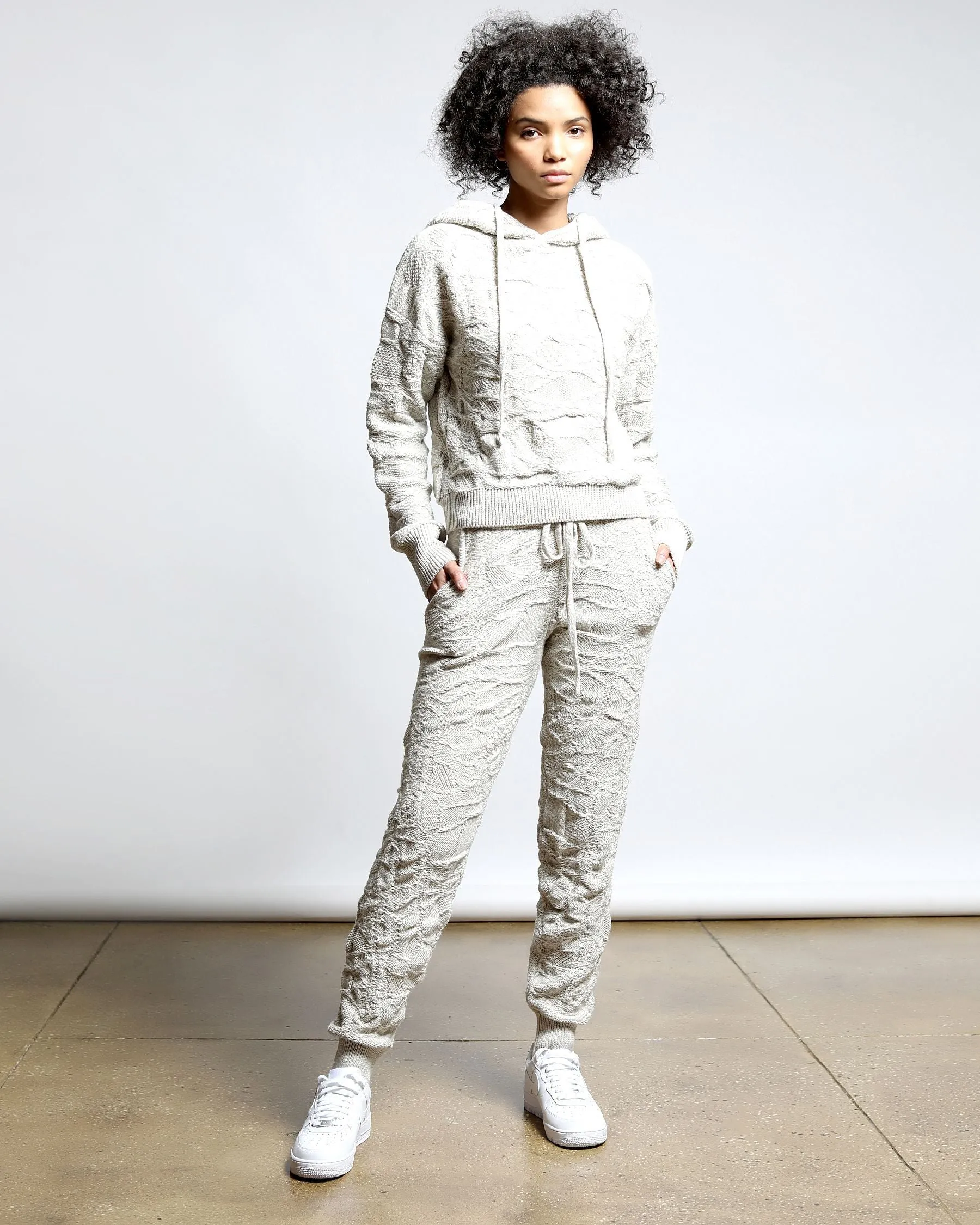 Crossover Netting Sweater Knit Sweatpants (FINAL SALE)