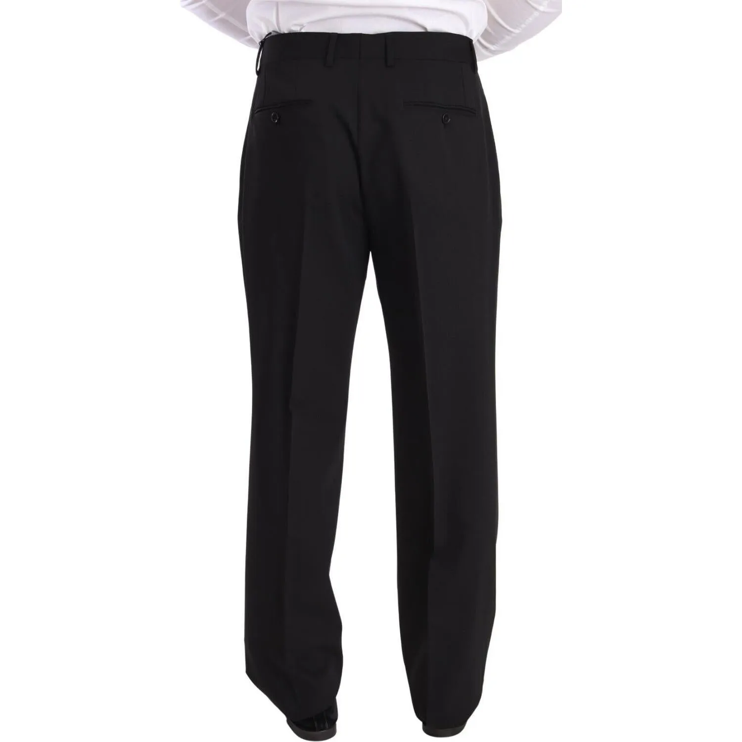 Dolce & Gabbana Elegant Black Wool Tuxedo Trousers